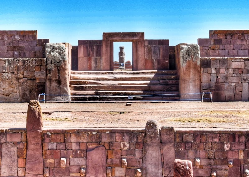 Kalasasaya Temple or Temple of the Standing Stones in Tiwanaku